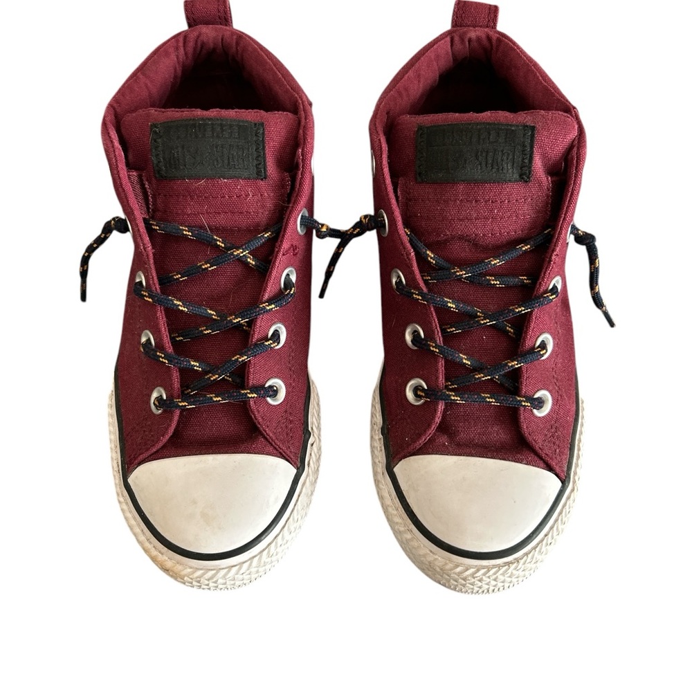 Kids Maroon High-Top Sneakers